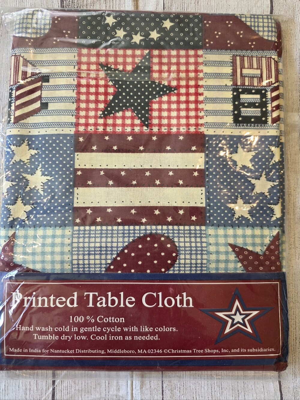Nantucket Distributing 100% Cotton Americana Patriotic Country Table Cloth 52x70